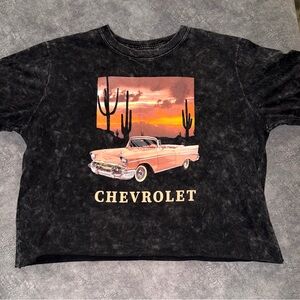 Black Adult T-Shirt Cropped Top Size XL